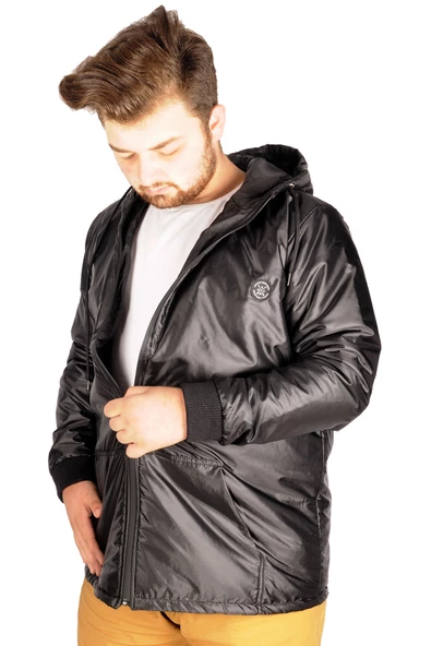 Mode XL Büyük Beden Erkek Mont Basic Wind 21070 Siyah - 3