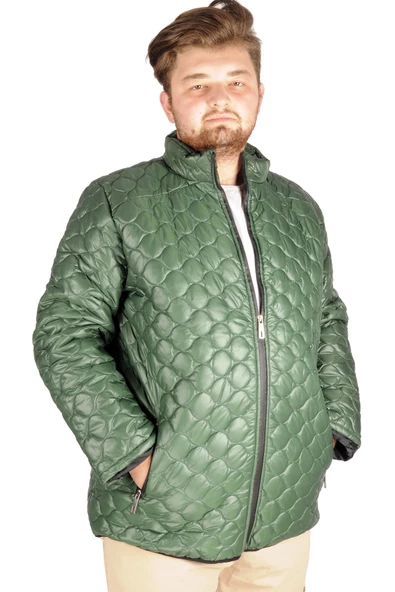 Mode XL Büyük Beden Erkek Mont Basic Bead 21041 Nefti