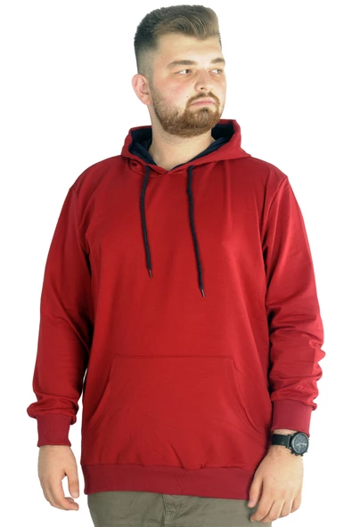 Mode XL Büyük Beden Eşofman Üstü 2ip Basic 20569 Bordo
