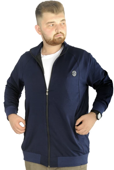 Mode XL Büyük Beden Eşofman Üstü 2ip Choose Your Mode 21202 Lacivert - Resim 4