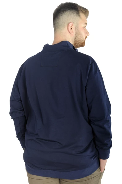 Mode XL Büyük Beden Eşofman Üstü 2ip Choose Your Mode 21202 Lacivert - Resim 6