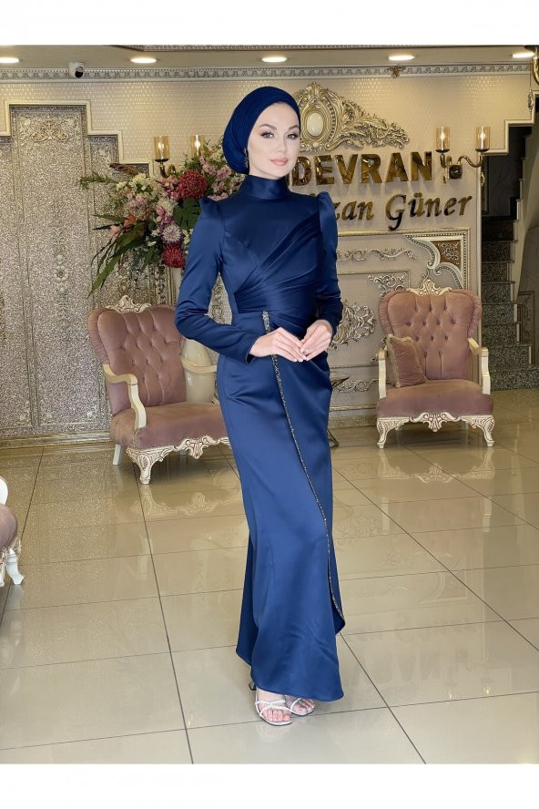 Lavin Lacivert Abiye Elbise - 6