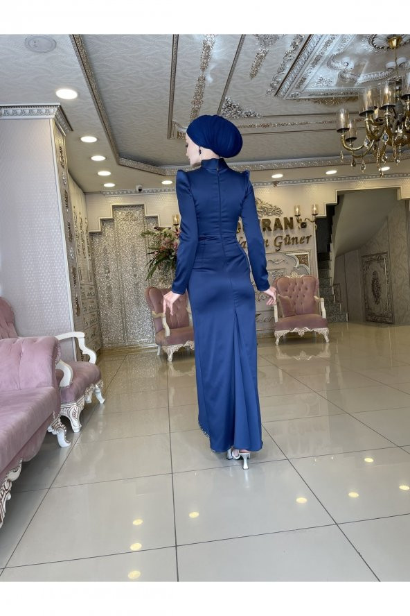 Lavin Lacivert Abiye Elbise - 7