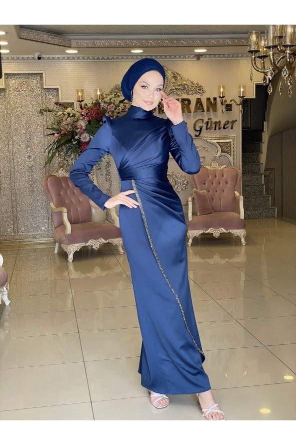 Lavin Lacivert Abiye Elbise - 10