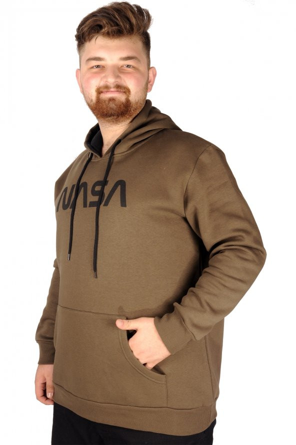 Mode XL Erkek Sweat Kapşon Nasa 21508 Haki ürün görseli 1