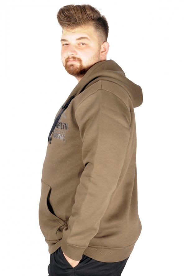 Mode XL Erkek Sweat Kapşon 2008 Brooklyn 21511 Haki - 2
