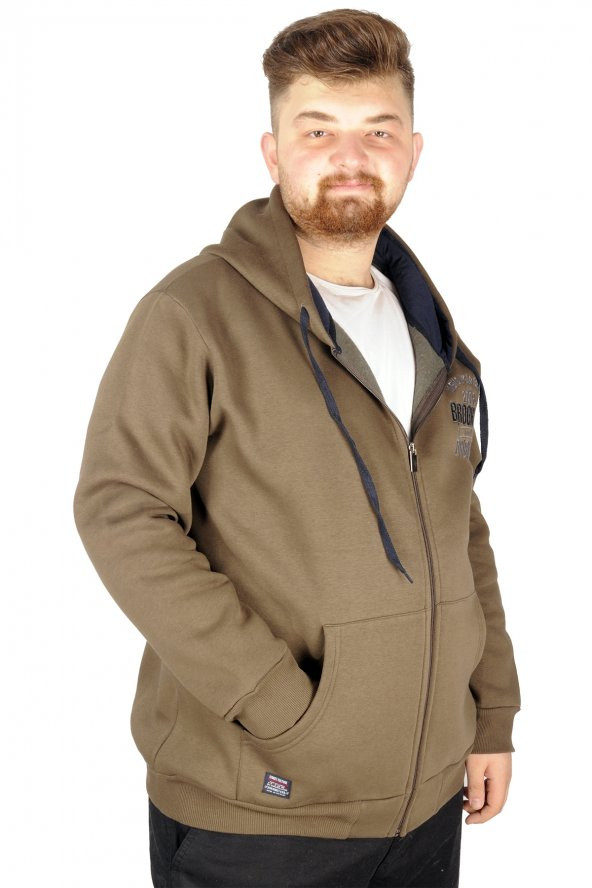 Mode XL Erkek Sweat Kapşon 2008 Brooklyn 21511 Haki - 3