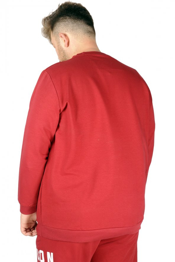 Mode XL Büyük Beden Eşofman Üstü İcon 21208 Bordo - 2