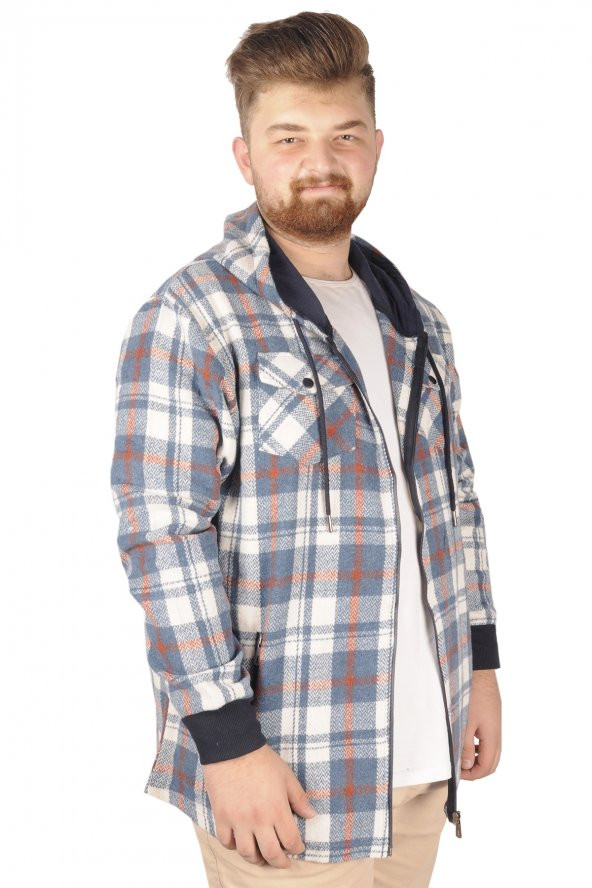 Mode XL Erkek Sweat Fermuarlı Kapak Cep Oduncu 21571 Petrol Yeşili