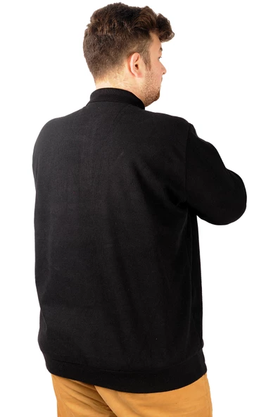 Mode XL Erkek Sweat Polo Recycle Selanik Losangeles B20420 Siyah - Resim 4