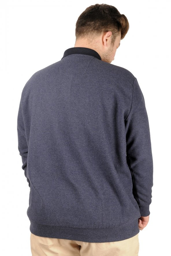 Mode XL Erkek Sweat Polo Recycle Selanik Sailor B20421 İndigo - 3