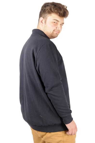 Mode XL Erkek Sweat Polo Recycle Selanik  Affiliation  B20418 Lacivert - Resim 6