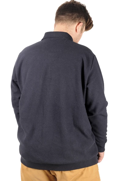 Mode XL Erkek Sweat Polo Recycle Selanik  Affiliation  B20418 Lacivert - Resim 3