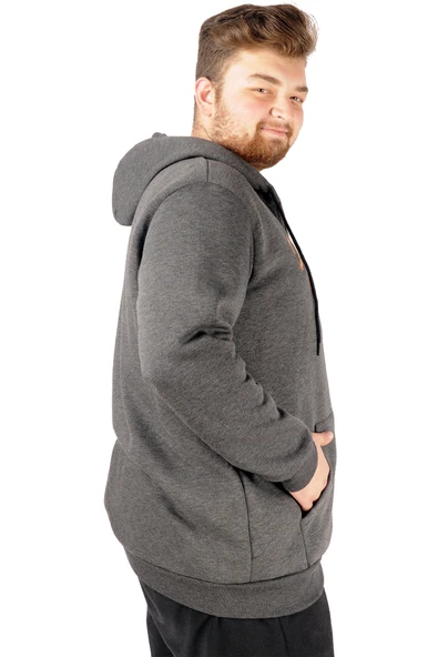 Mode XL Erkek Sweat  Kapşonlu  Stay Wise 21518 Antrasit - 8