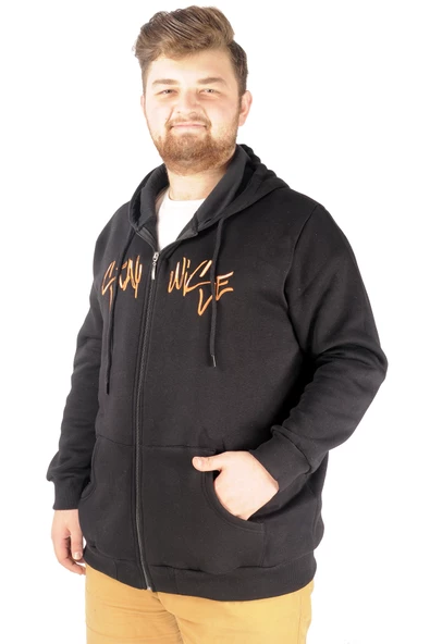 Mode XL Erkek Sweat  Kapşonlu  Stay Wise 21518 Siyah - Resim 2