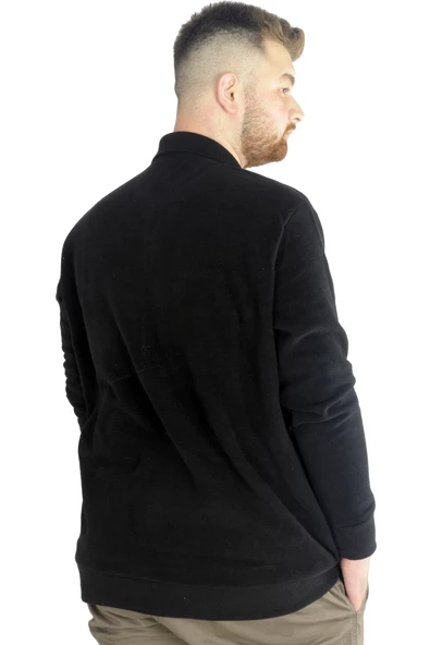 Mode XL Erkek Sweatshirt  Polo Vnz Selanik 20440 Siyah - Resim 3