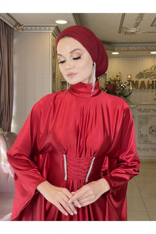 Kraliçe Kırmızı Abiye Elbise - 2