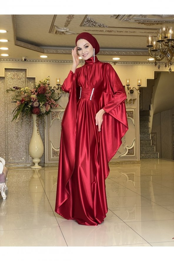 Kraliçe Kırmızı Abiye Elbise - 7