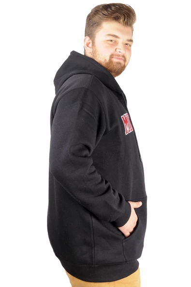 Mode XL Erkek Sweat  Kapşonlu  Michigan 21519 Lacivert - Resim 6