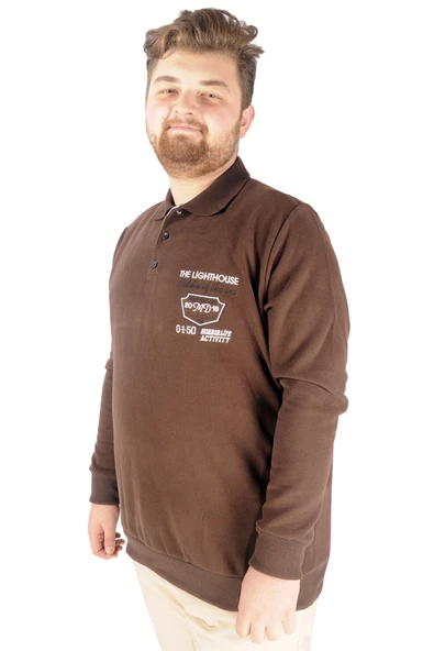 Mode XL Erkek Sweat Polo Selanik The Lightgouse 20443 Kahverengi - 1