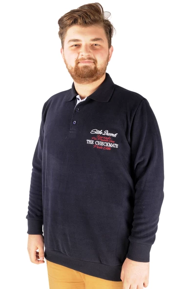 Mode XL Erkek Sweat Polo Selanik Embroidered 20442 Lacivert ürün görseli