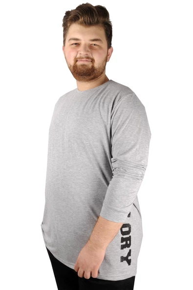 Mode XL Büyük Beden Tshirt Bisiklet Yaka Glory 21193 Grimelanj - Resim 5