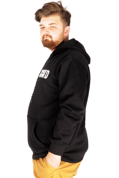 Mode XL Erkek Sweat Kapsonlu Embroidery Offmode 21502 Siyah - 2