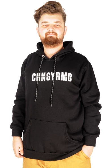 Mode XL Erkek Sweat Kapsonlu Embroidery Offmode 21502 Siyah