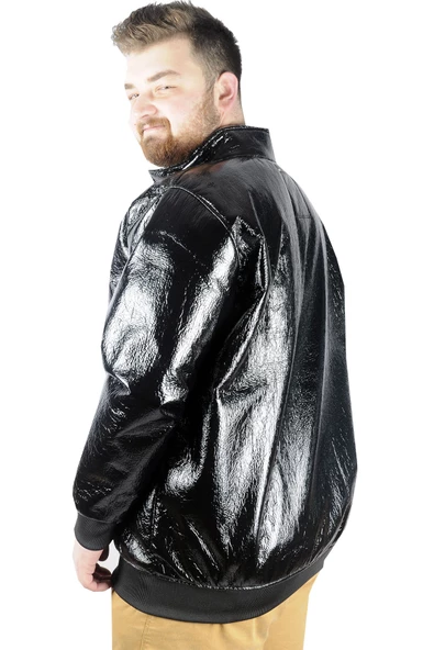 Mode XL Erkek Mont Furry Shiny 21095 Siyah - 3
