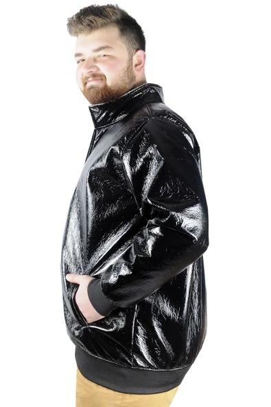 Mode XL Erkek Mont Furry Shiny 21095 Siyah - 5
