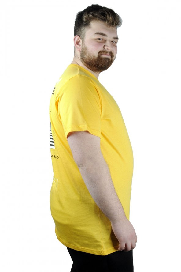Mode XL Erkek T shirt Bis Yaka Dream Scape 22111 Hardal - 2