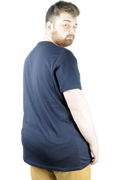 Mode XL Erkek T shirt Bis Yaka Good Lover 22114 Lacivert - Resim 6