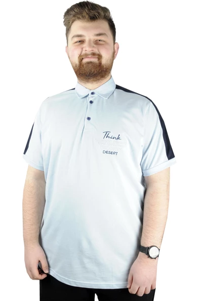 Mode XL Erkek T shirt Polo Think Desert 22310 Mavi - Resim 4