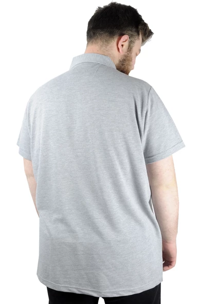 Mode XL Erkek T shirt Polo Skull 22304 Gri Melanj - 6