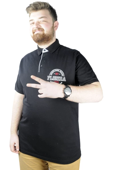Mode XL Erkek T shirt Polo Florida 22303 Siyah ürün görseli 1