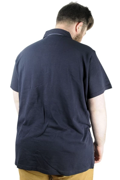 Mode XL Büyük Beden Erkek T shirt Polo MDX Club 22305 Lacivert - 3
