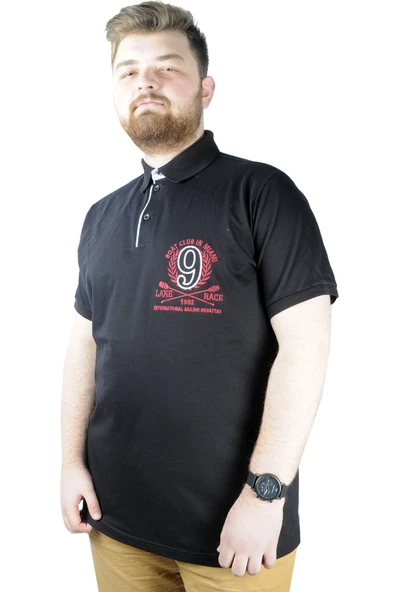 Mode XL Erkek T shirt Polo Boat Club 22301 Siyah - Resim 4