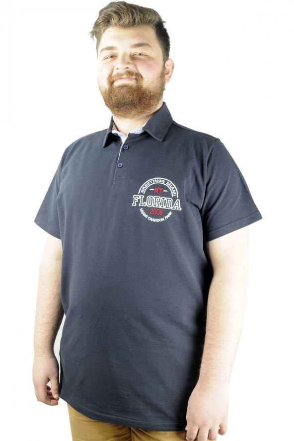 Mode XL Erkek T shirt Polo Florida 22303 Lacivert ürün görseli 1
