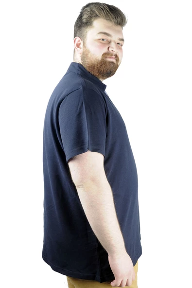 Mode XL Büyük Beden Erkek T shirt Polo MDX Club 22305 Lacivert - 2
