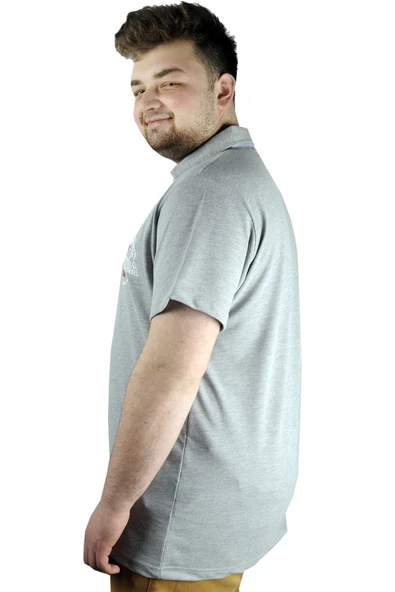 Mode XL Erkek T shirt Polo Florida 22303 Gri Melanj - Resim 6