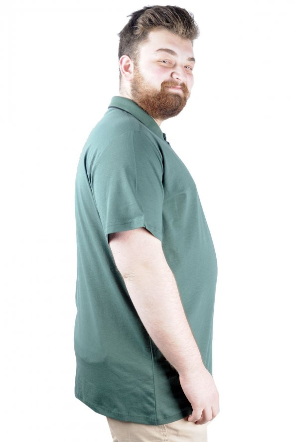 Mode XL Büyük Beden T shirt Polo Likralı Süprem Cepli 21558 Nefti - 2