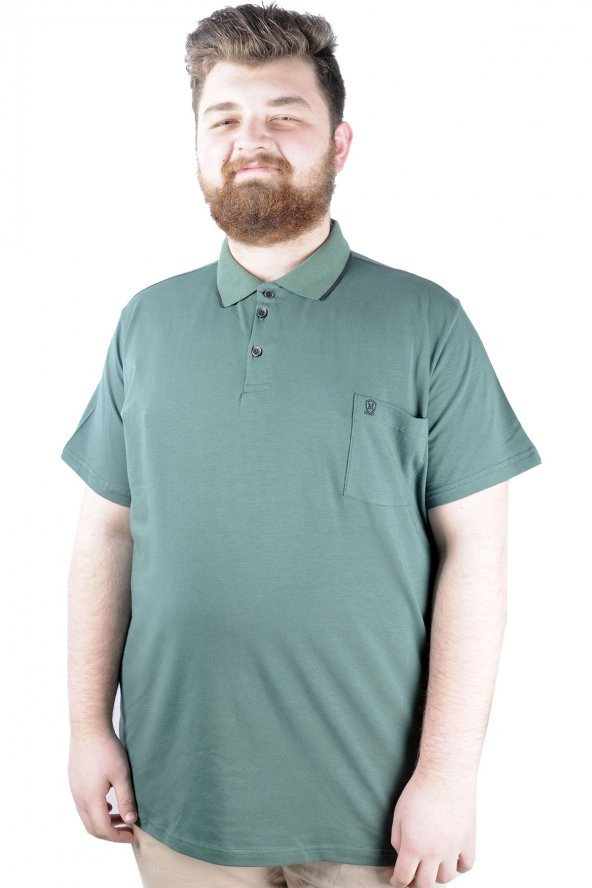 Mode XL Büyük Beden T shirt Polo Likralı Süprem Cepli 21558 Nefti - 4
