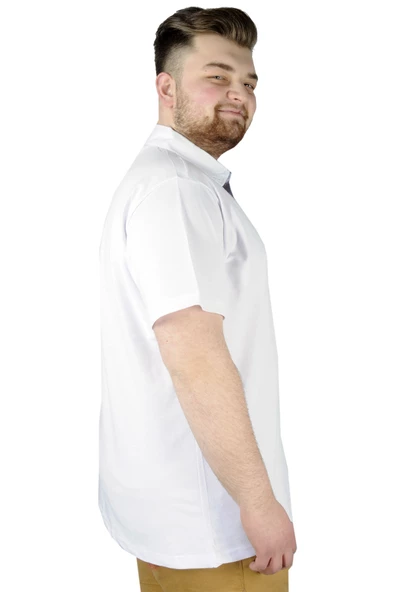 Mode XL Erkek T shirt Polo New York Throwback 22302 Beyaz - 2