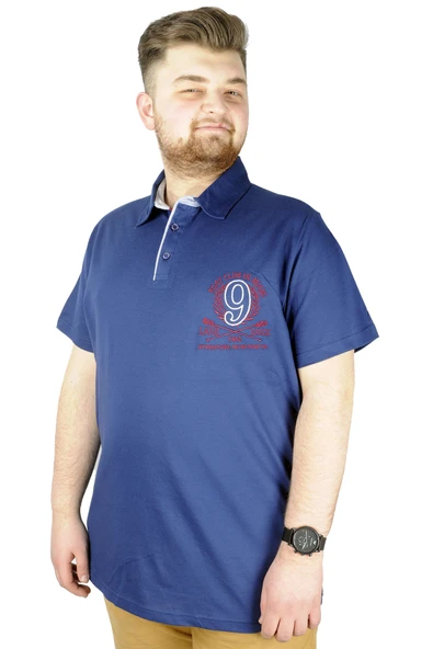 Mode XL Erkek T shirt Polo Boat Club 22301 Indigo - Resim 4