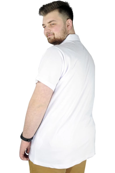 Mode XL Erkek T shirt Polo New York Throwback 22302 Beyaz - 3
