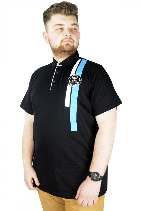Mode XL Erkek T shirt Polo Flight Team 22311 Siyah
