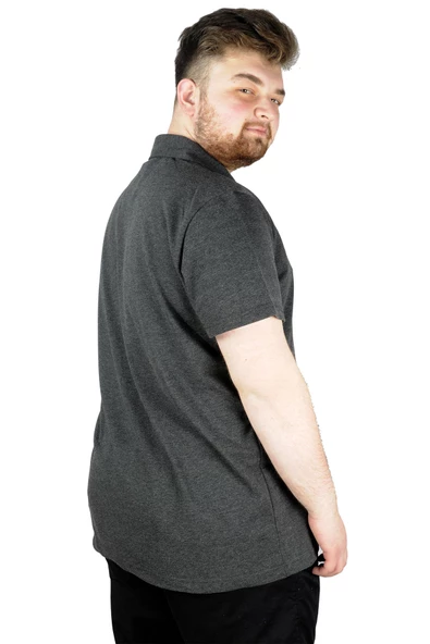 Mode XL Erkek T shirt Polo New York Throwback 22302 Antramelanj - Resim 7