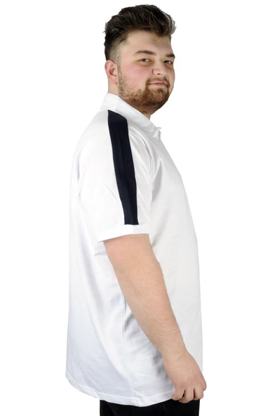 Mode XL Erkek T shirt Polo Ocean 22317 Beyaz - 5