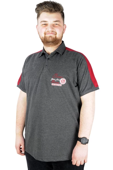 Mode XL Erkek T shirt Polo Ocean 22317 Antramelanj - 4