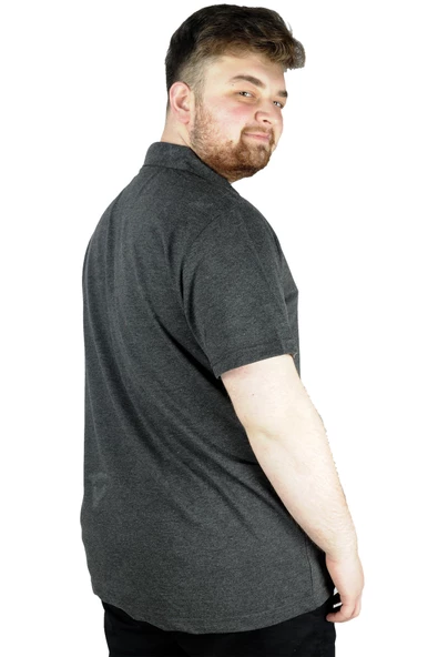 Mode XL Erkek Polo T shirt Explore The World 22313 Antramelanj - 6